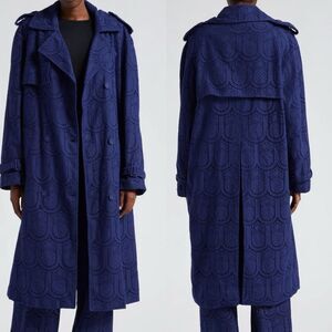 Farm Rio Eyelet Double Breasted Trench Coat Size XL NWT